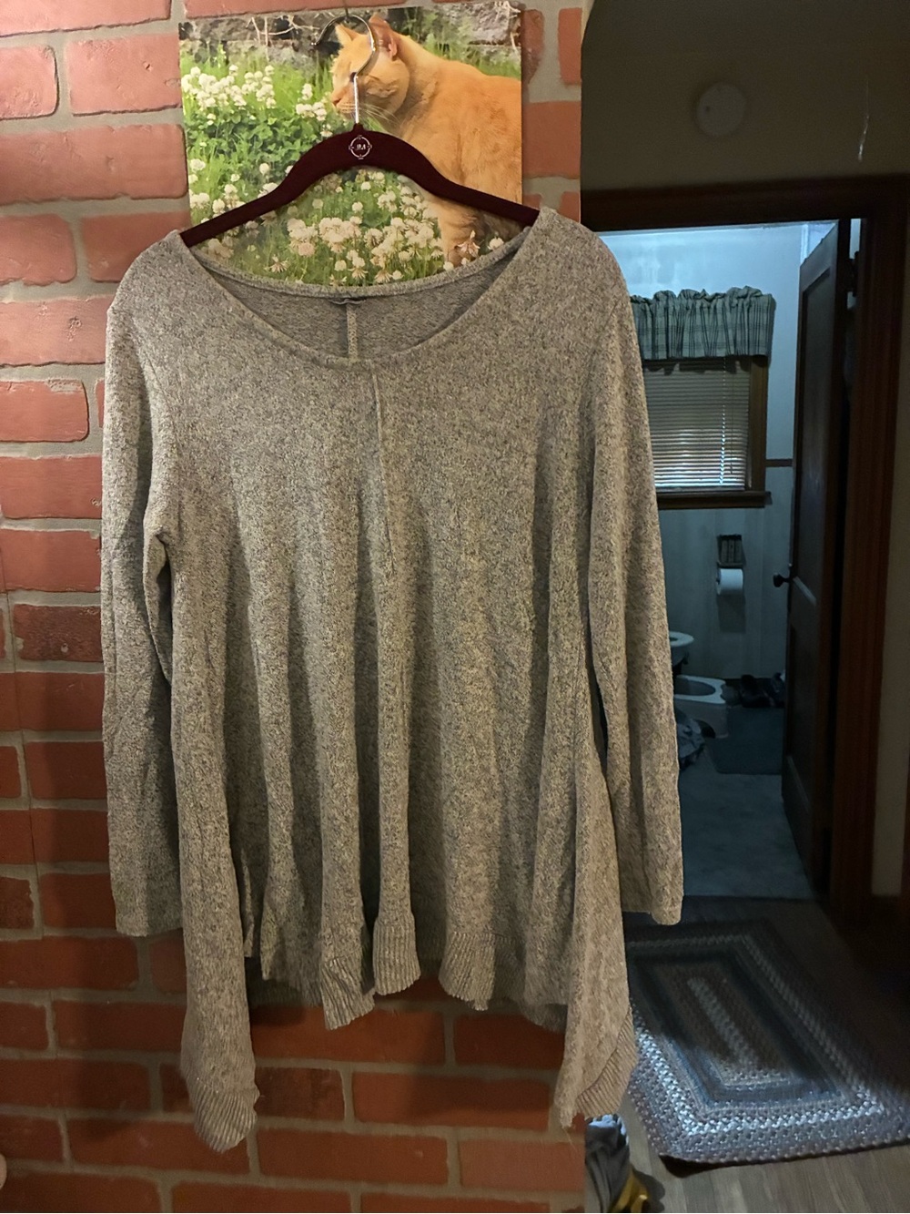 Cozy Light Gray Long Sleeve Sweater